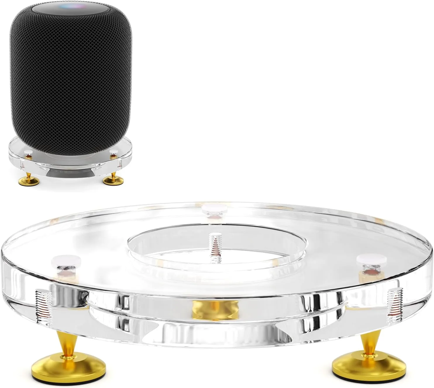 Suitable for Homepod Stand 1st Gen & 2nd Gen Speaker,Acrylic Table Stand Speaker Mount for Apple Homepod Speaker Sound from Shock-Absorbing Foot Pads
