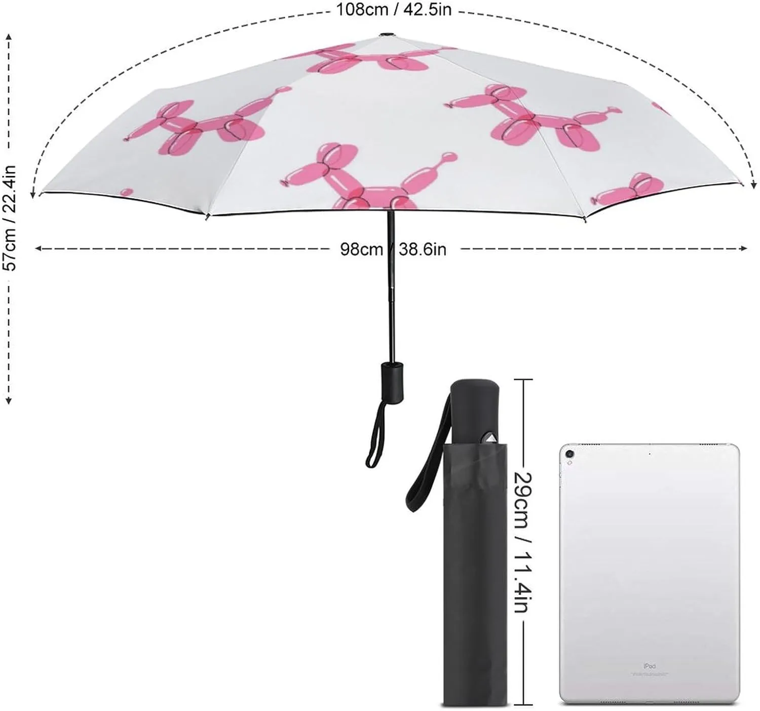 Summer Anchors Lifebuoys Compact Travel Umbrella, Windproof Waterproof Stick Umbrella Protection Umbrellas