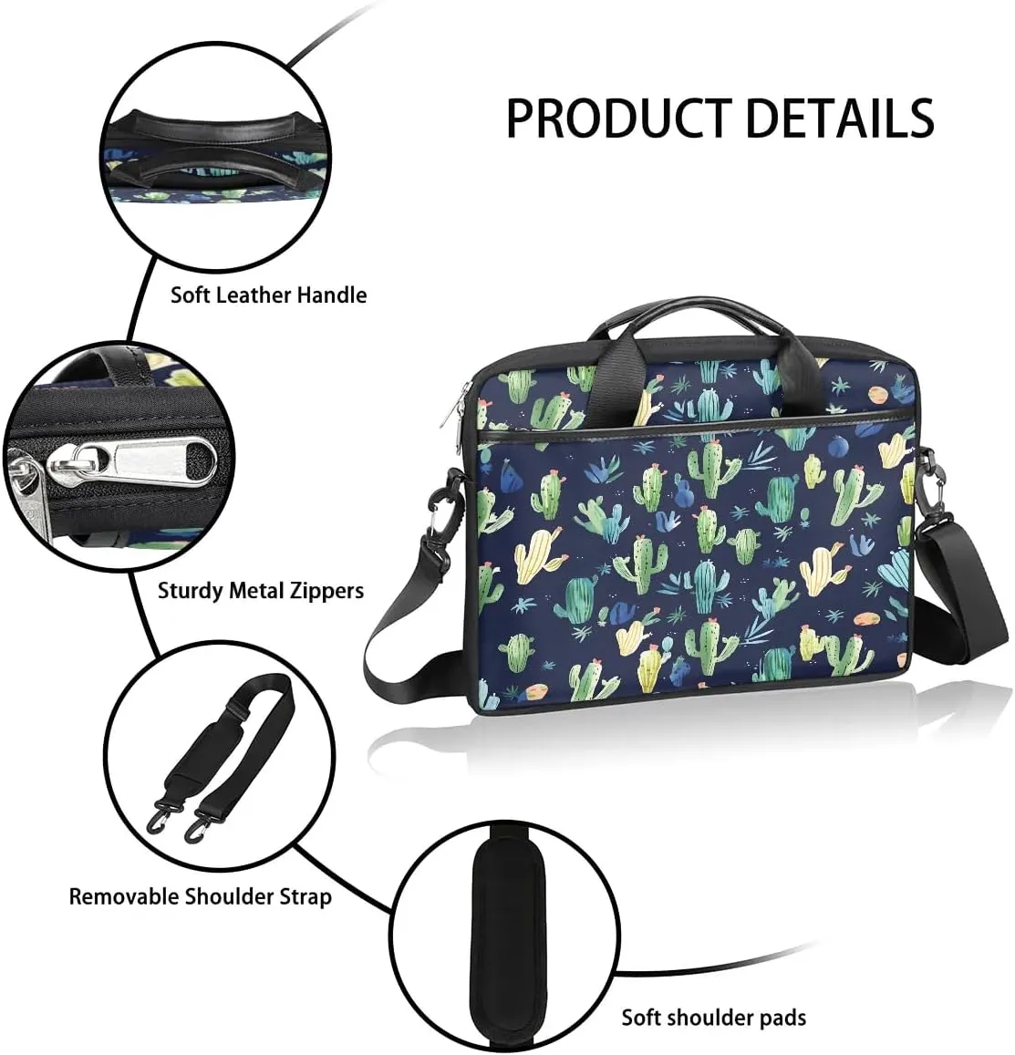 Sunshine Cactus Desert 15 Inch Laptop Bag Laptop Shoulder Bag Computer Cases for Laptops or Tablets