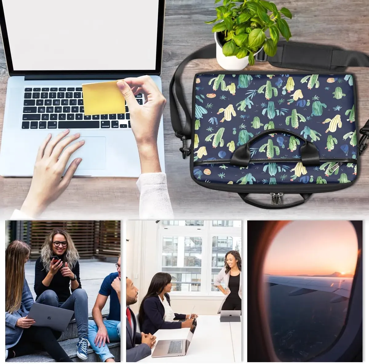 Sunshine Cactus Desert 15 Inch Laptop Bag Laptop Shoulder Bag Computer Cases for Laptops or Tablets