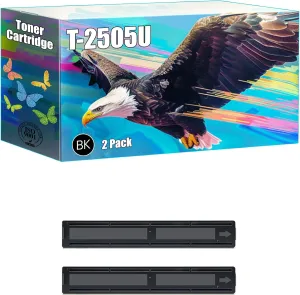 T-2505U Toner Cartridge Compatible for Toshiba E-Studio 2505 2505H 2505F Printers, High Yield 6000 Pages, Bright Colors Clear Printing (2-Pack Black)