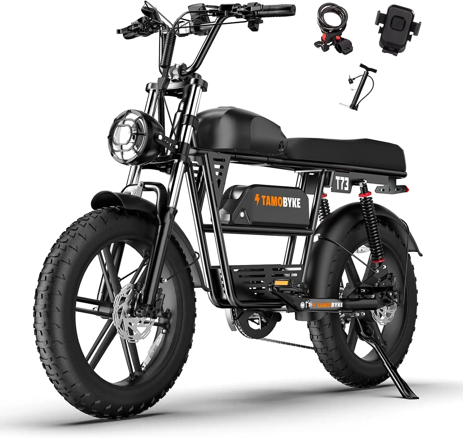 T73 Series Electric Bike for Adults,1000W/1500W/3000W Motor,30/33/37.5MPH 34-120 Miles,48V15.6/41.6 AH Electric Bikes,20 * 4 Fat Tire Ebike Hydraulic Brake Full Suspension Off-Road Riding