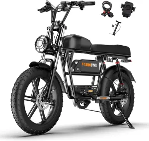 T73 Series Electric Bike for Adults,1000W/1500W/3000W Motor,30/33/37.5MPH 34-120 Miles,48V15.6/41.6 AH Electric Bikes,20 * 4 Fat Tire Ebike Hydraulic Brake Full Suspension Off-Road Riding