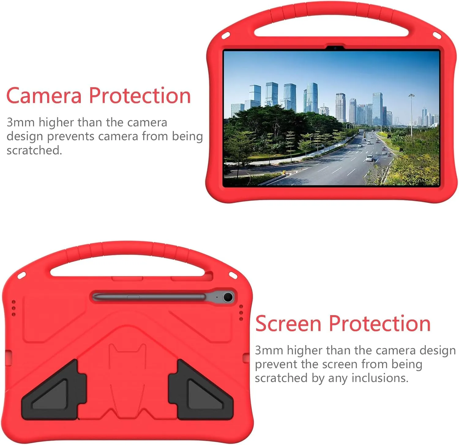 Tablet PC Bags Cases Sleeves Lightweight Shockproof Kids Friendly Cover Compatible with Samsung Galaxy Tab S10 FE Plus 13.1" SM-X620/X626B 2025,with Handle Stand Thickned Cornor Impact Protection Tabl