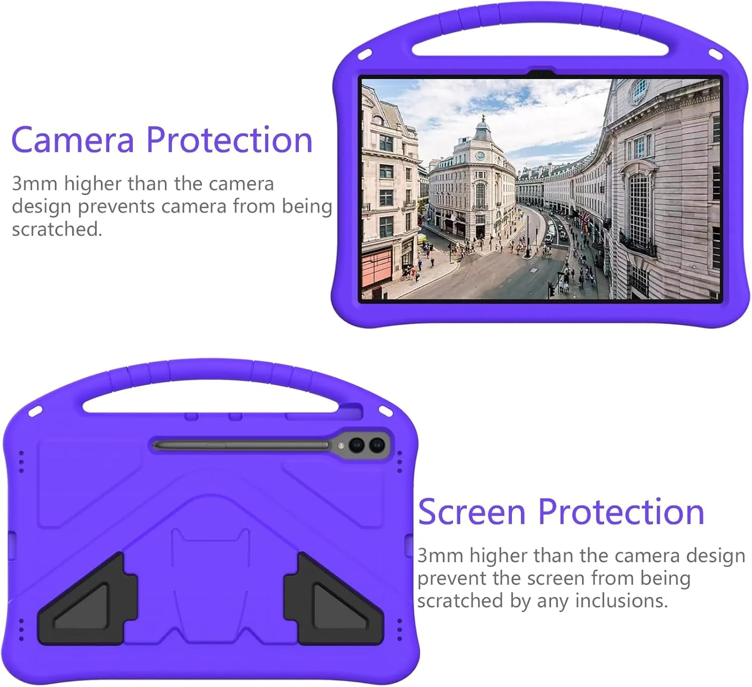 Tablet PC Bags Cases Sleeves Lightweight Shockproof Kids Friendly Cover Compatible with Samsung Galaxy Tab S10 Ultra 14.6 inch 2024 SM-X920,with Handle Stand Thickned Cornor Impact Protection Tablet C