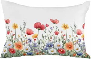 T&H XHome Popy Daisy Flower Pillowcase 16x24 Inch Wildflower Spring Summer Plant Soft Brushed Microfiber Pillow Covers with Hidden Zipper Closure Bed Pillow Shams for Bedroom Sofa Car, 1pcs