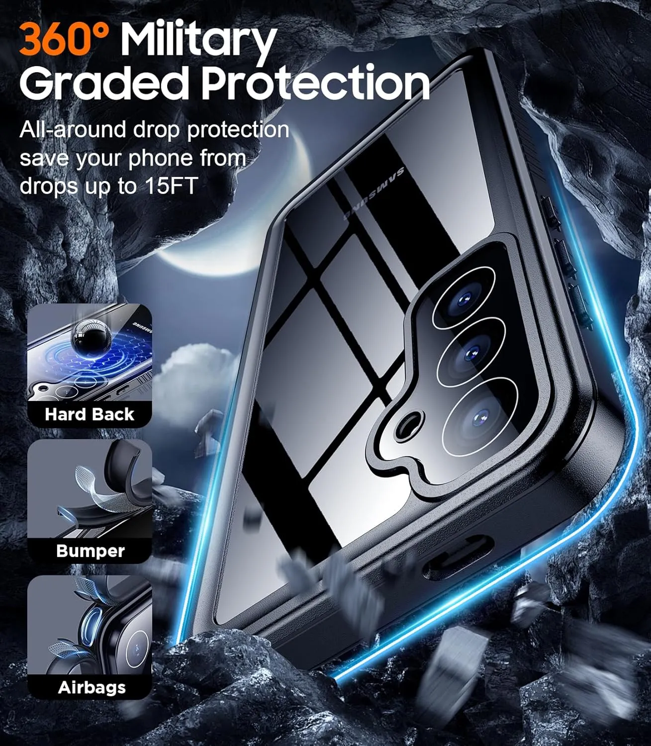 Temdan for Samsung Galaxy S24 FE Case Waterproof, [Military-Grade Drop Protection] [IP68 Underwater] Full Body Heavy Duty Rugged Shock-Proof Case for S24 FE 6.7''-Green