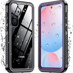 Temdan for Samsung Galaxy S24 FE Case Waterproof, [Military-Grade Drop Protection] [IP68 Underwater] Full Body Heavy Duty Rugged Shock-Proof Case for S24 FE 6.7''-Purple