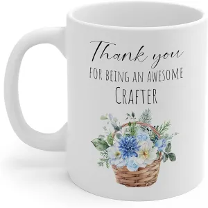 Thank You Gifts for Crafter Mug - Awesome Leather Jewelry Woodcrater Lenscrafter Manager - Birthday, Christmas Present Men Women - Coffee Cup 11oz