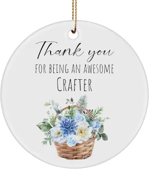 Thank You Gifts for Crafter Ornament - Awesome Leather Jewelry Woodcrater Lenscrafter Manager Men Women Coworker Friend Employee Boss Him Her Office Staff - Birthday, Circle