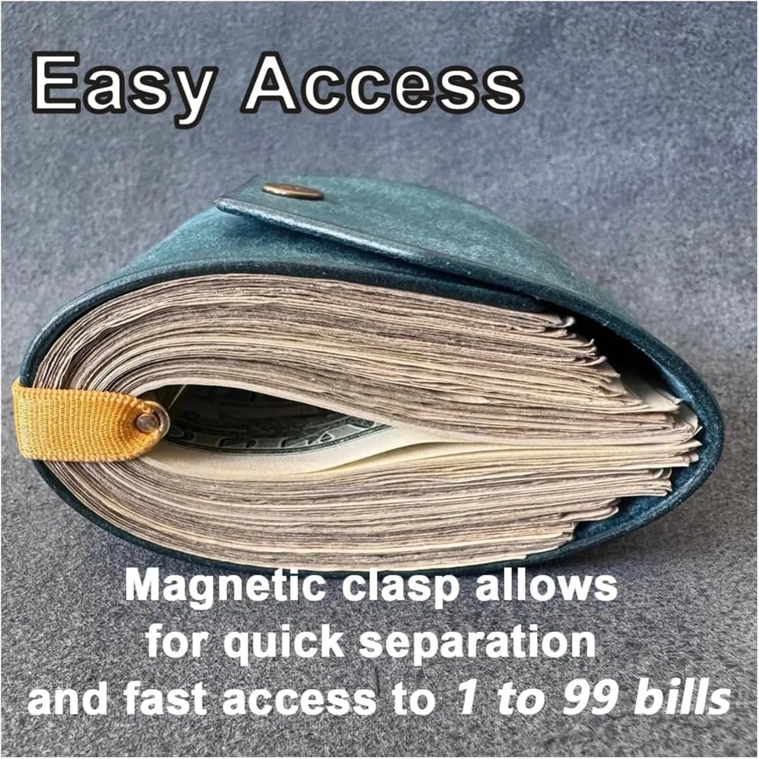 The Cash Wrap Wallet Fast Cash Access Money Holder Handy Purse Bands with Magnetic Clasp(Green Red)