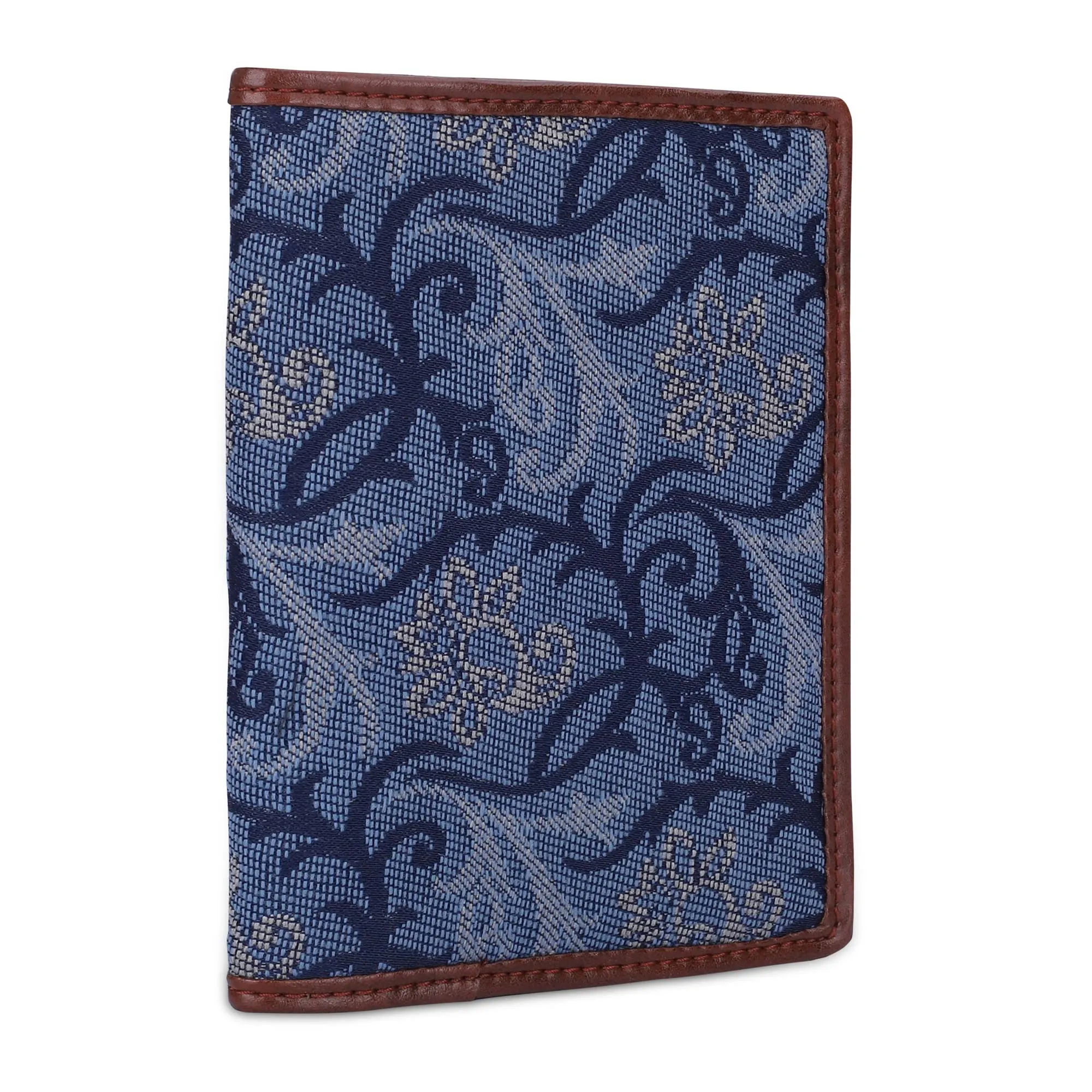 THE CLOWNFISH Glamour Fold Series Tapestry Fabric & Faux Leather Unisex Passport Wallet Travel Document Organizer (Magenta-Floral)
