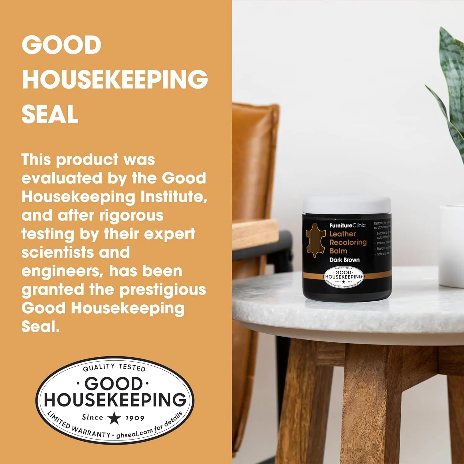 The Original Leather Recoloring Balm by Furniture Clinic - Dark Brown Leather Dye for Furniture, Couches & Car Seats - Restore Scratched, Faded, & Damaged Surfaces
