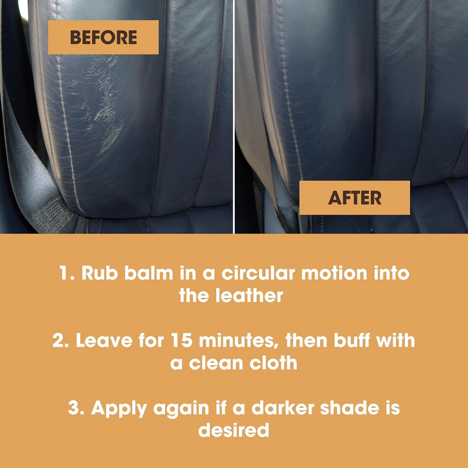 The Original Leather Recoloring Balm by Furniture Clinic - Dark Brown Leather Dye for Furniture, Couches & Car Seats - Restore Scratched, Faded, & Damaged Surfaces