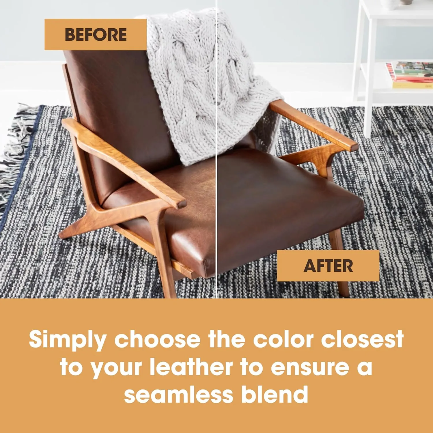 The Original Leather Recoloring Balm by Furniture Clinic - Dark Brown Leather Dye for Furniture, Couches & Car Seats - Restore Scratched, Faded, & Damaged Surfaces