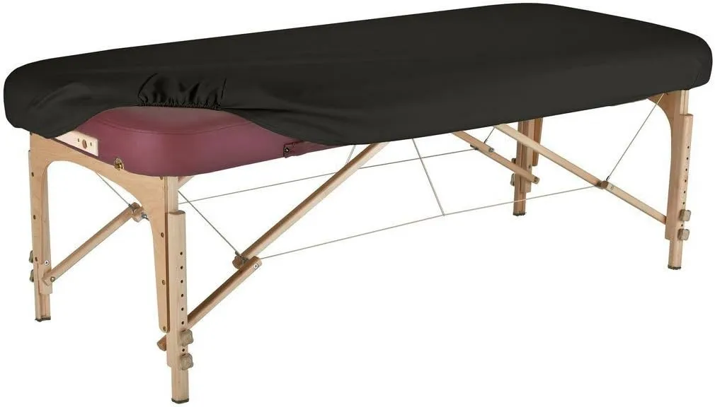 Therapist's Choice® Durable Fitted PU Vinyl leather Protection Cover for Massage Tables (Massage Table not included) (Black)