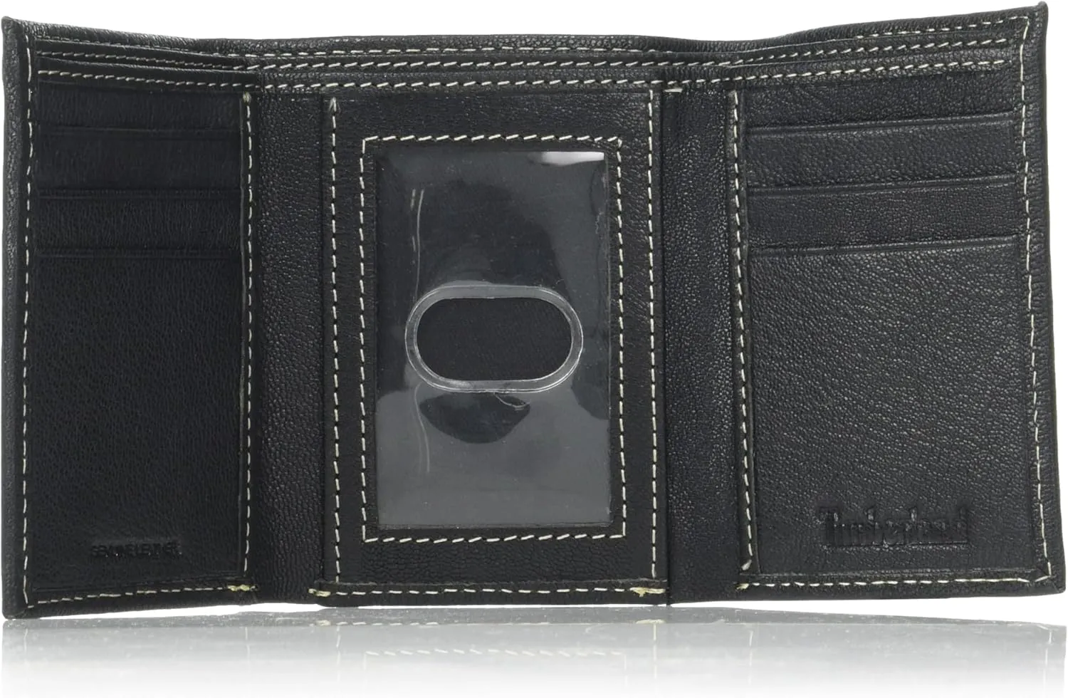 Timberland Men's Leather RFID Blocking Trifold Wallet, Black, One Size