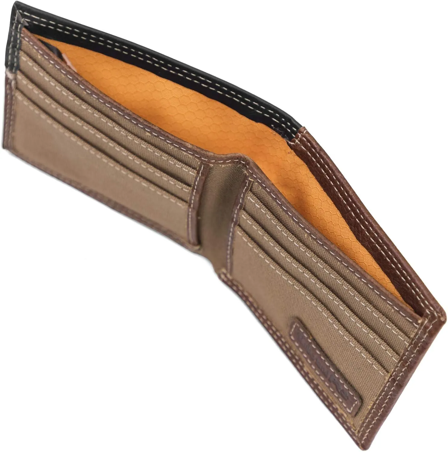 Timberland PRO Men's Slim Leather RFID Bifold Wallet with Back ID Window