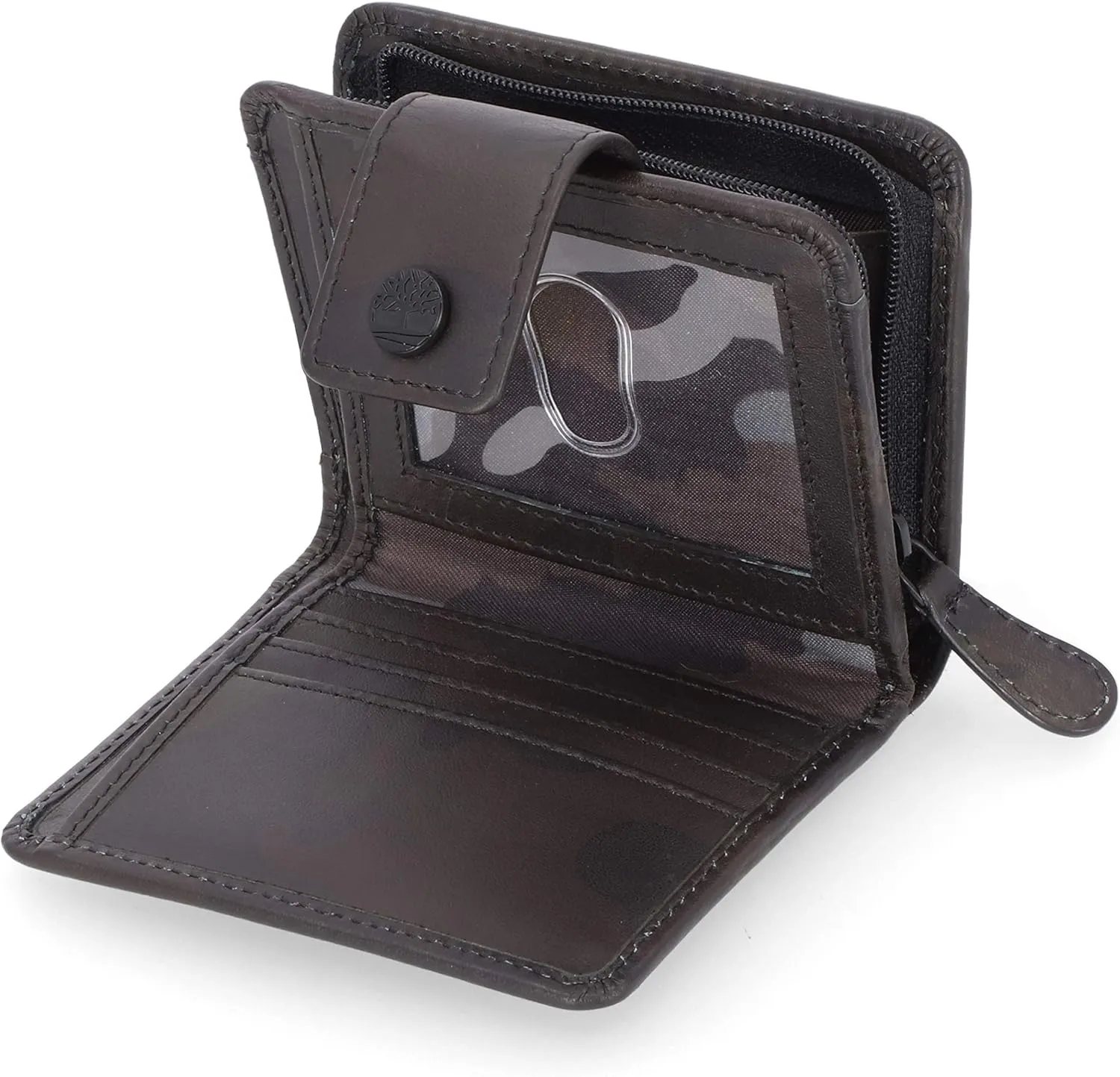 Timberland Womens Leather Rfid Small Indexer Wallet Billfold, Camo, One Size