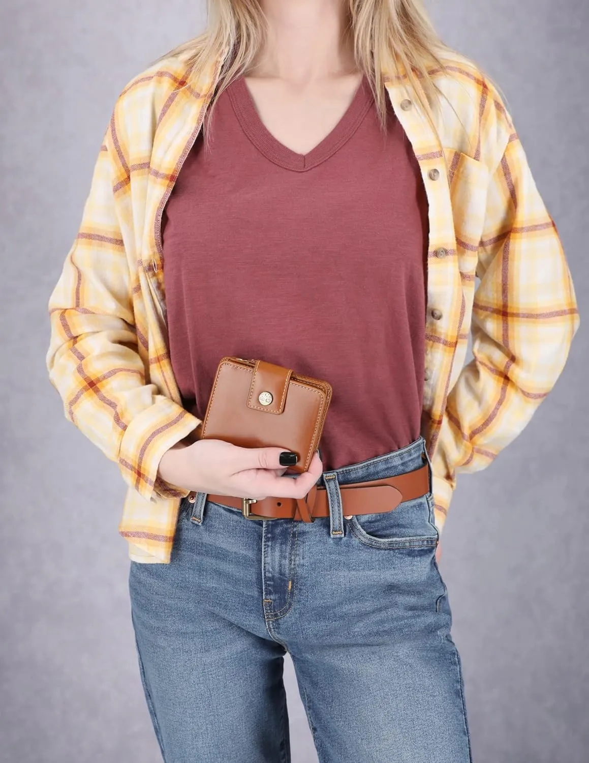 Timberland Women's Leather Rfid Small Indexer Wallet Billfold, Cognac, One Size