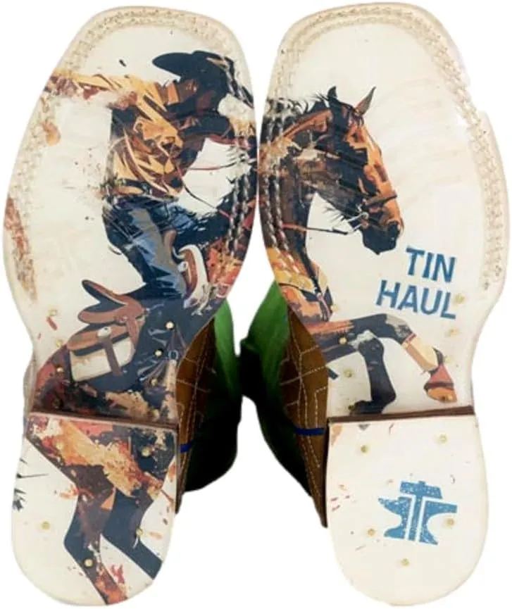Tin Haul Kid`s Gridlock Ride Em Cowboy Tan Cowboy Boot
