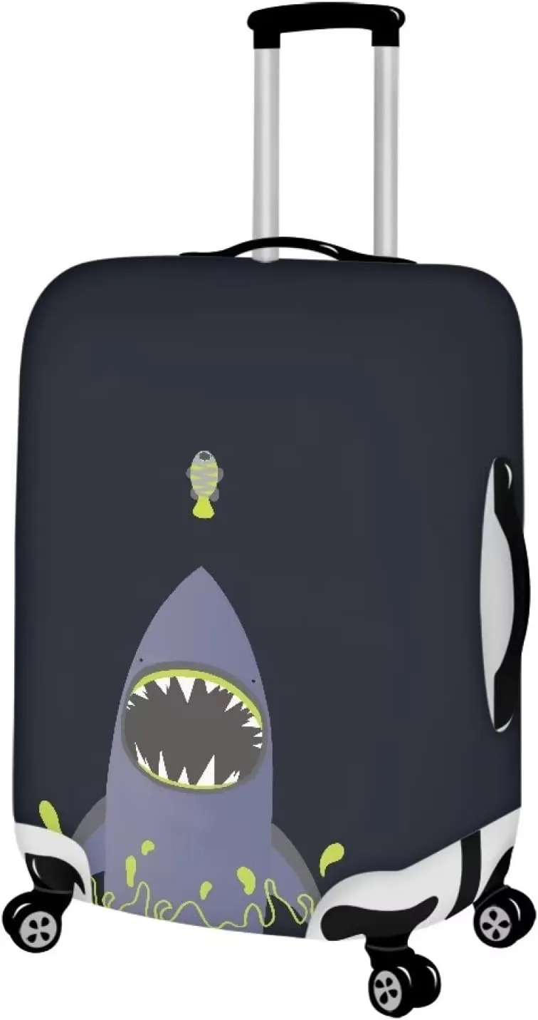 TODIYADDU Cartoon Shark Travel Thicken Elastic Color Luggage Suitcase Protective Cover, Apply to 18-32inch Cases, Travel Accessories, Daily Tools, Holiday Gifts for Father Mother, L