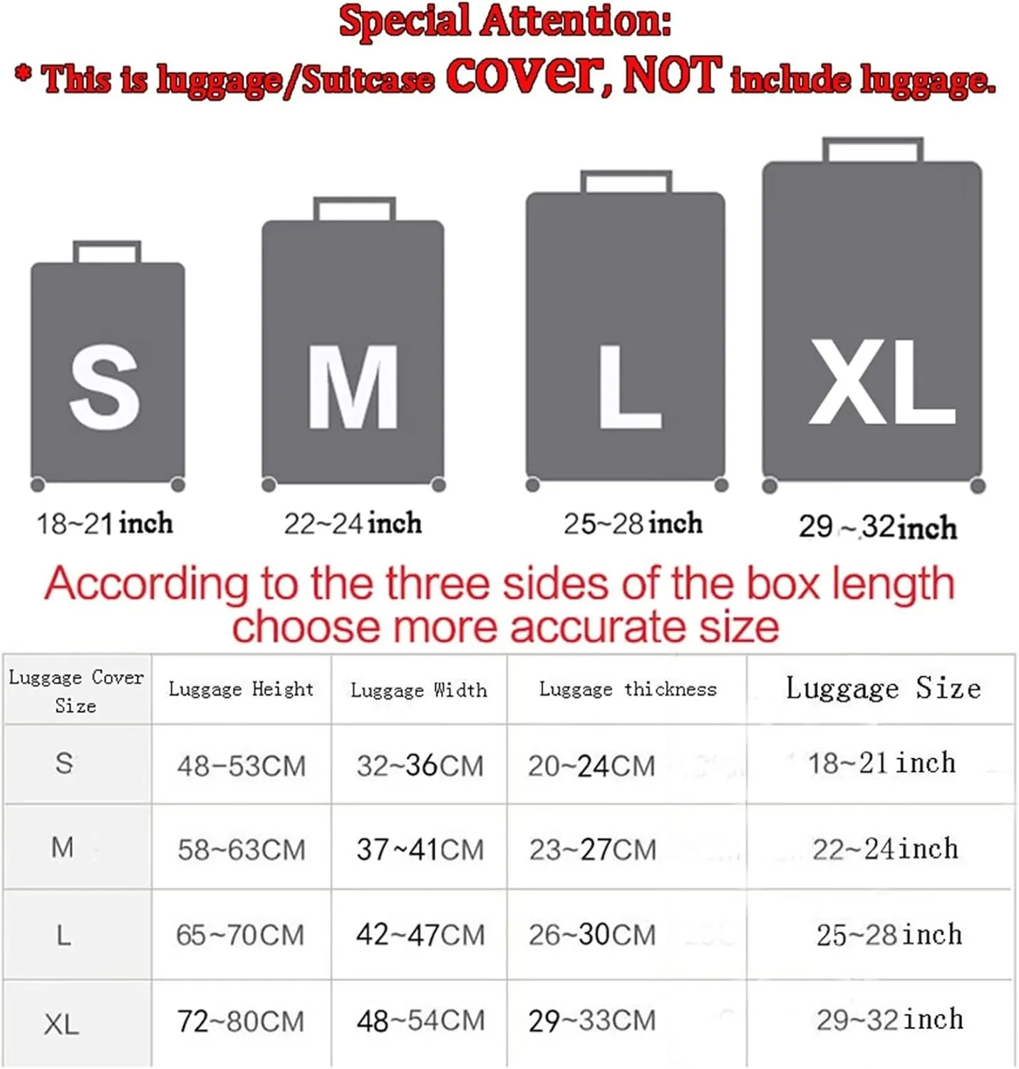 TODIYADDU Cartoon Shark Travel Thicken Elastic Color Luggage Suitcase Protective Cover, Apply to 18-32inch Cases, Travel Accessories, Daily Tools, Holiday Gifts for Father Mother, M