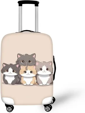 TODIYADDU Lovely Cats Thick Elastic Geometric Luggage Protective Cover Fashion Trolley Case for Suitcase Cover Baggage Travel Bag Cases Fits for Student Boy Girl Teens Adult Gifts, L