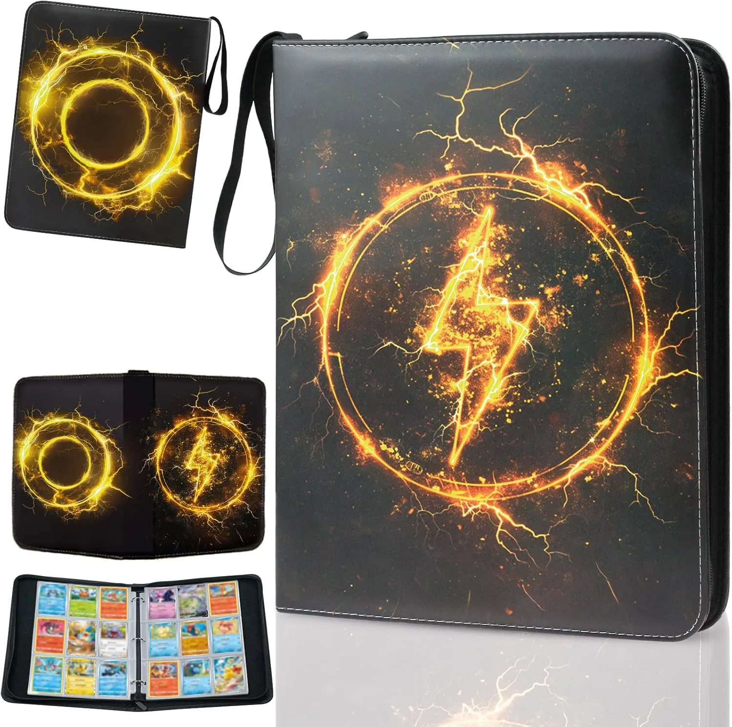 Trading Card Binder 9 Pocket, Collectible Trading Card Albums Fits 900 Cards with 50 Removable Sleeves,Waterproof Card Holder Album for TCG, MTG, Sports Cards(Mascot, 900P)