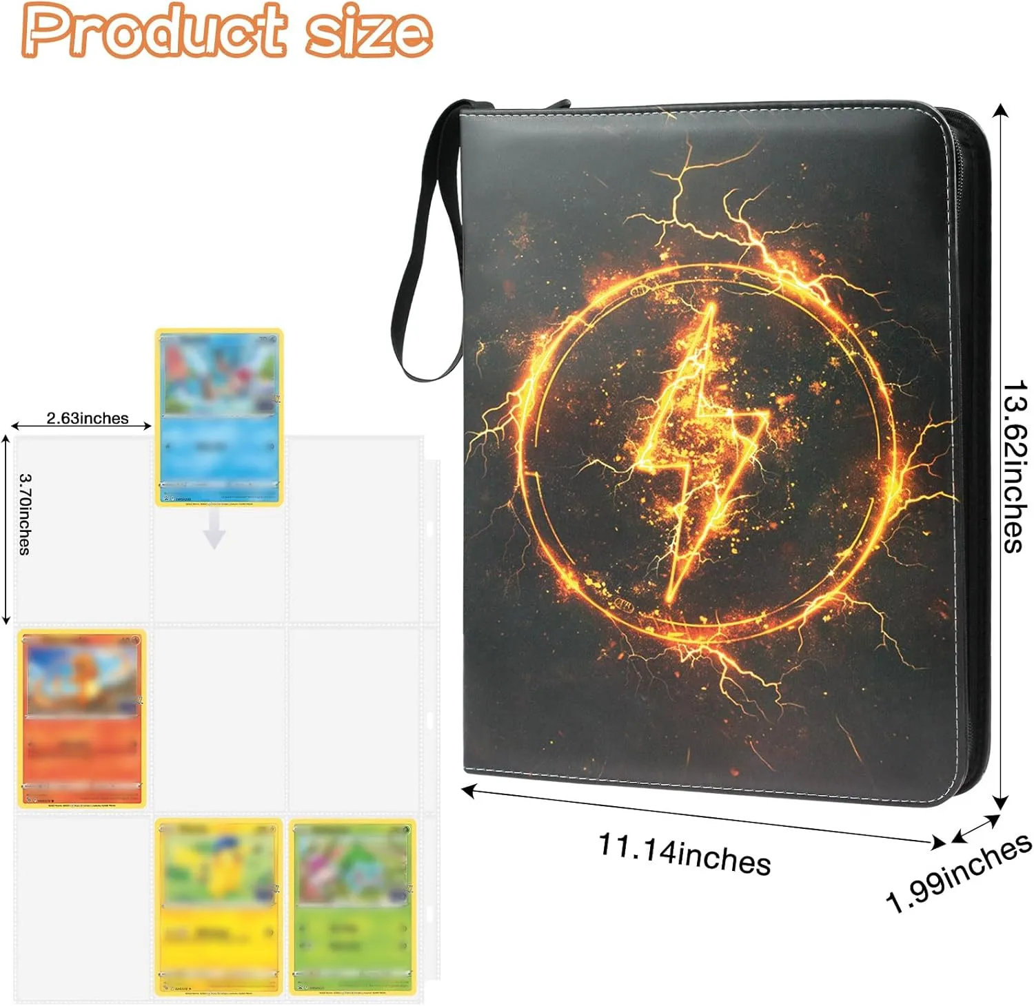 Trading Card Binder 9 Pocket, Collectible Trading Card Albums Fits 900 Cards with 50 Removable Sleeves,Waterproof Card Holder Album for TCG, MTG, Sports Cards(Mascot, 900P)