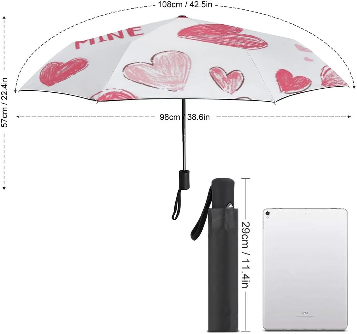 Traditional Chinese Dragon Compact Folding Travel Umbrella Chinoiserie Style Umbrella Auto Open Close Windproof & Rainproof Umbrella Umbrella for Adults