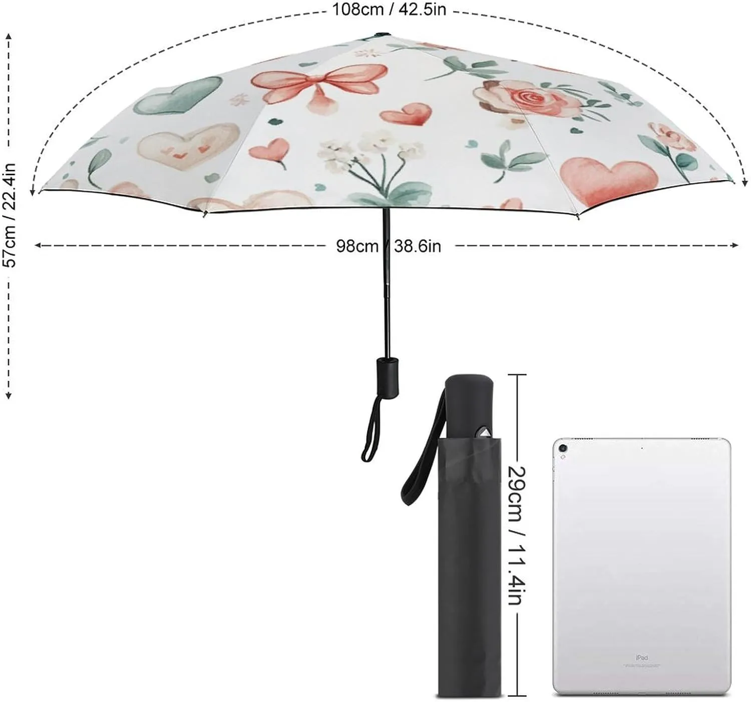 Traditional Chinese Dragon Compact Folding Travel Umbrella Chinoiserie Style Umbrella Auto Open Close Windproof & Rainproof Umbrella Umbrella for Adults