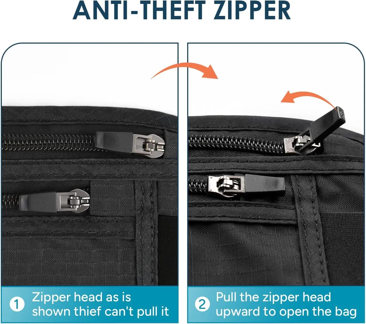 travel inspira Travel Money Belt with Anti-Theft Zipper Upgrade Larger Slim Travel Pouch with RFID Blocking Fabric to Protect Credit Cash, Passports, and Documents, Black