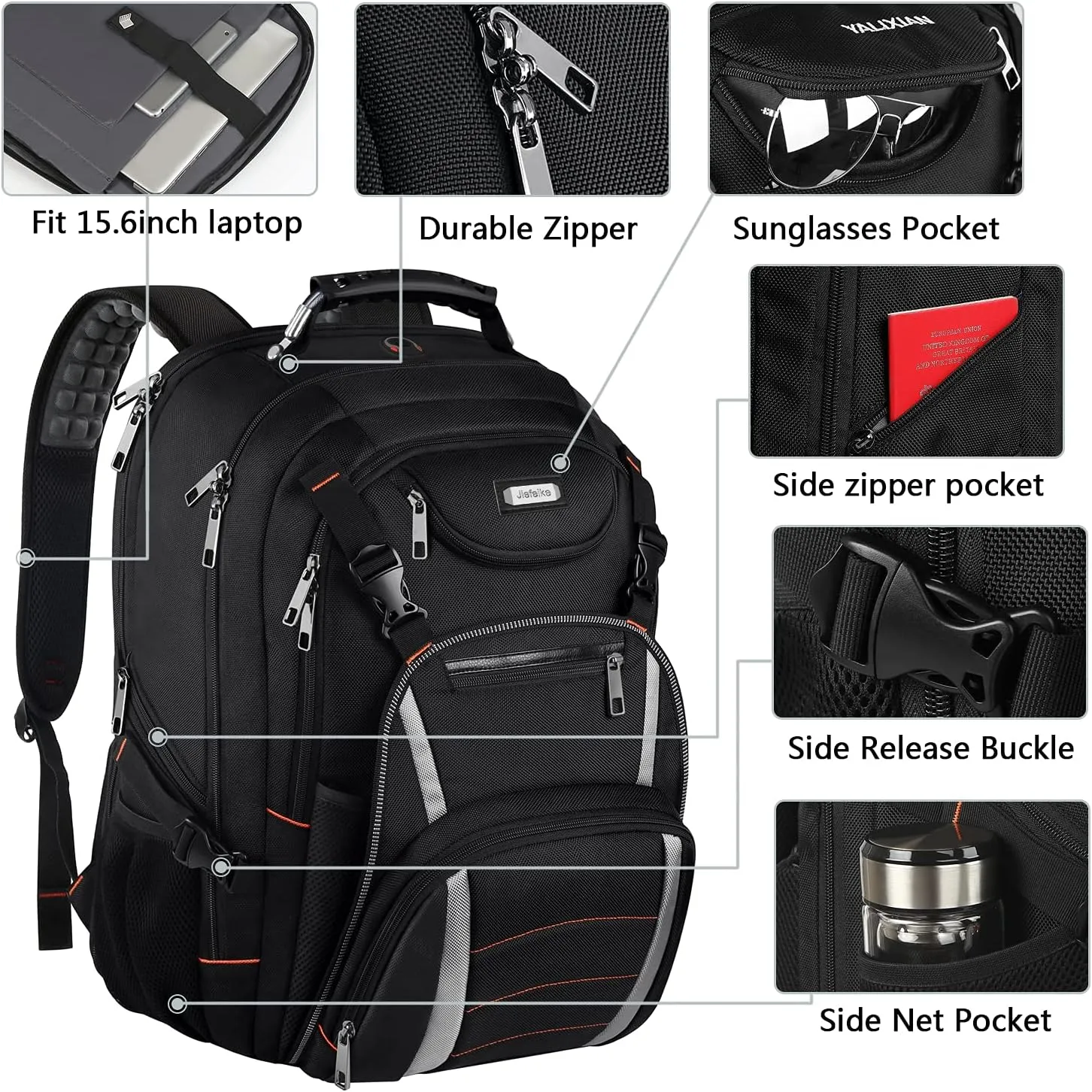 Travel Laptop Backpack,Extra Large Bookbag for Men Women,Basketball Backpack with USB Charging Port RFID Anti Theft TSA Approved Fits 17 Inch Computer Notebook,Water Resistant,College backpack