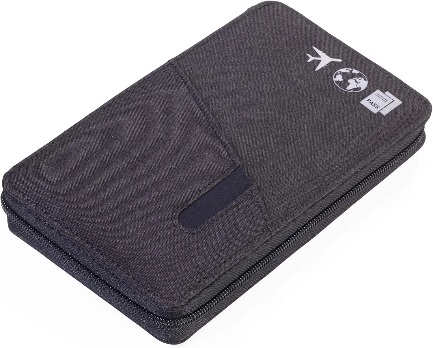 TROIKA CARGOSAFE – TRV90/DG – Travel case   zipper – fraud prevention (RFID chips) – 4 card compartments, 2 compartments for passports, boarding tickets – mesh pocket, pen loop –TROIKA-original