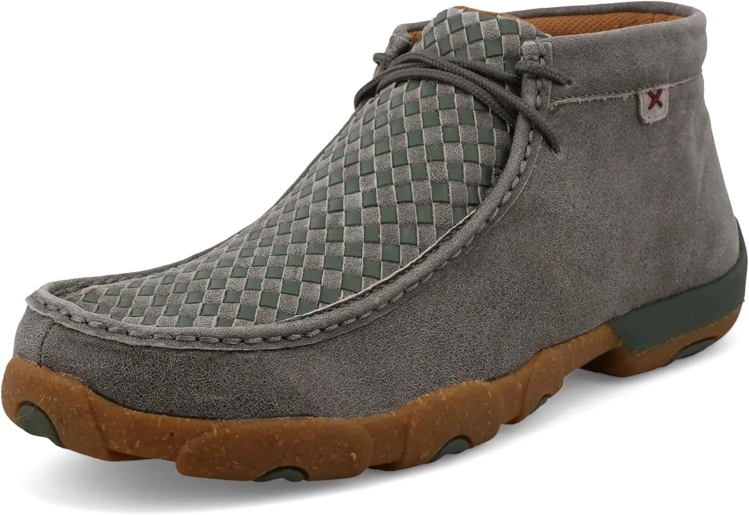 Twisted X Men's Chukka Driving Moc, Moc Toe, Grey & Olive, 10.5 M