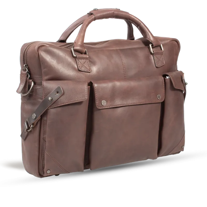 UBERBAG INSIGNIA BROWN LEATHER PORTFOLIO / MESSENGER BAG