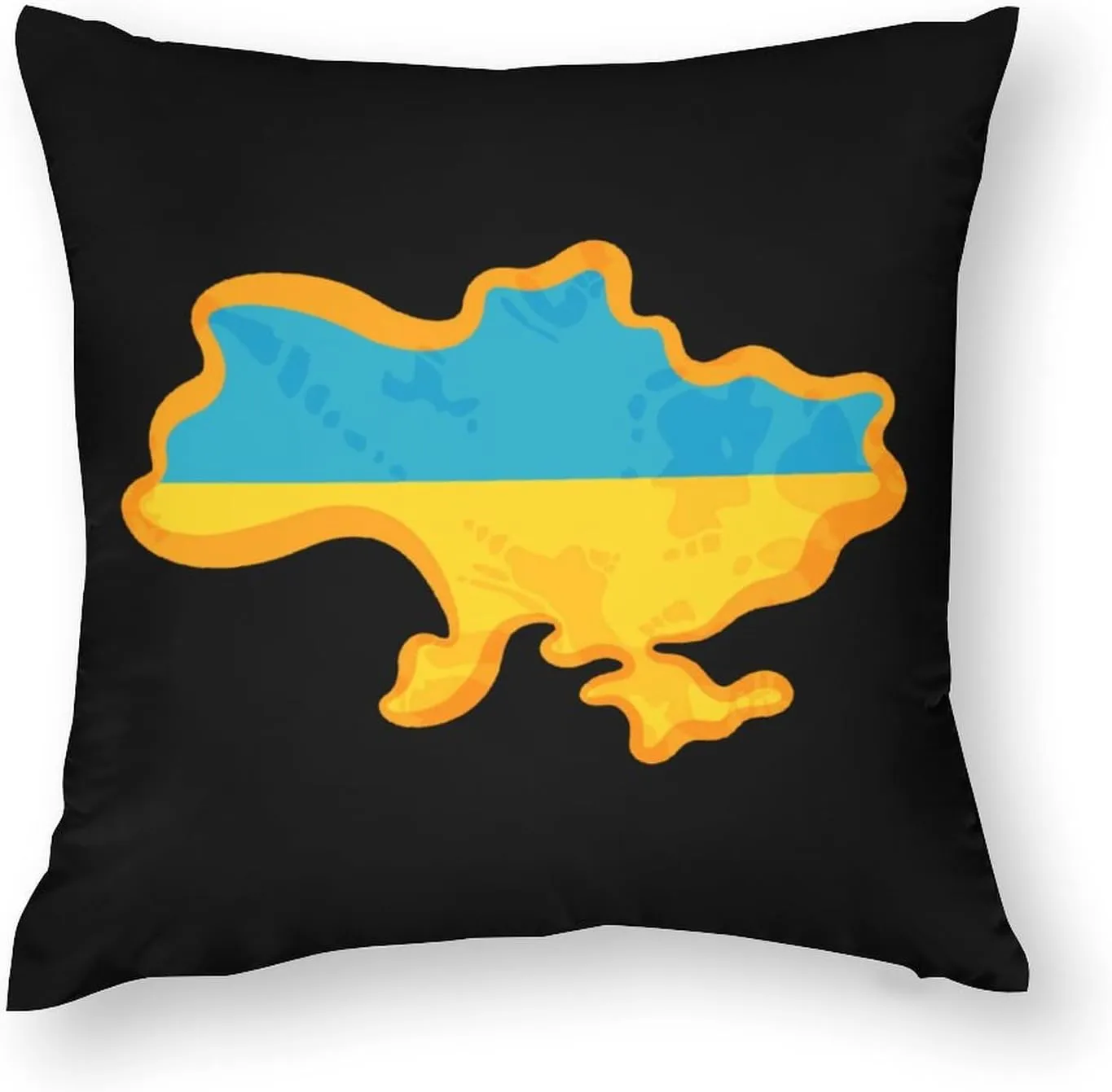 Ukrainian Flag Map Polyester Pillow Cases Soft Pillow Covers Smooth Cushion Covers for Sofa Bed Set of 4