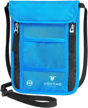 Ultra-Slim Comfort Neck Wallet & Passport Holder - RFID-Protected, Stylish Travel Pouch for Men & Women (Blue)