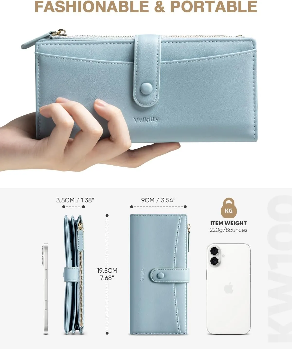 Ultra Slim Thin Leather Wallets Womens Bifold Credit Card Women's Wallets Card Cases Money Organizers for Women Ladies Female Cash Purse Wallet, Blue