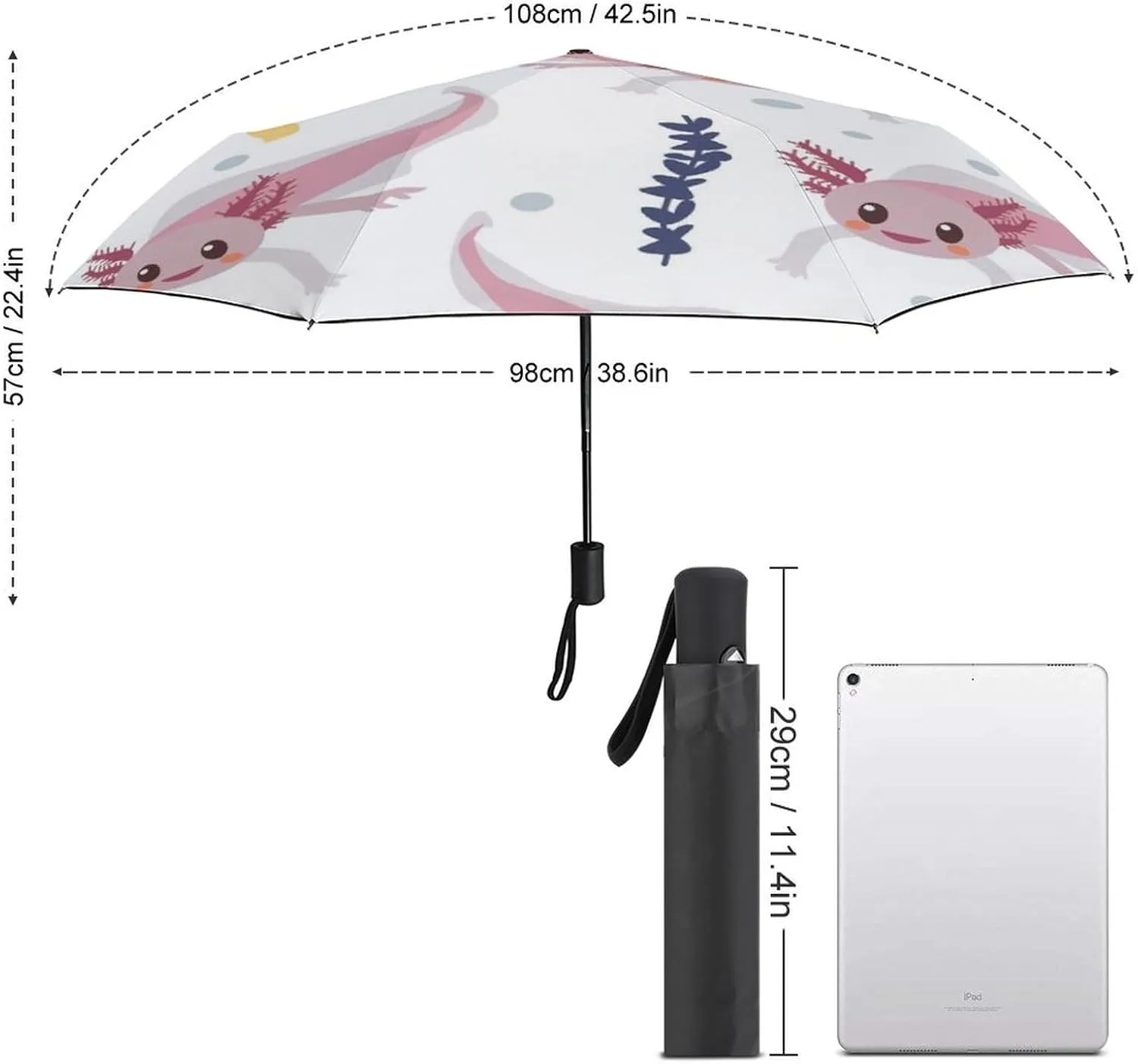 Umbrella Compact Folding Domestic Birds Geese Travel Umbrella Auto Open And Close for Windproof, Rainproof