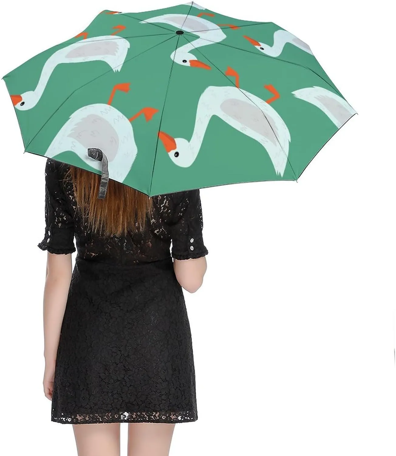 Umbrella Compact Folding Domestic Birds Geese Travel Umbrella Auto Open And Close for Windproof, Rainproof