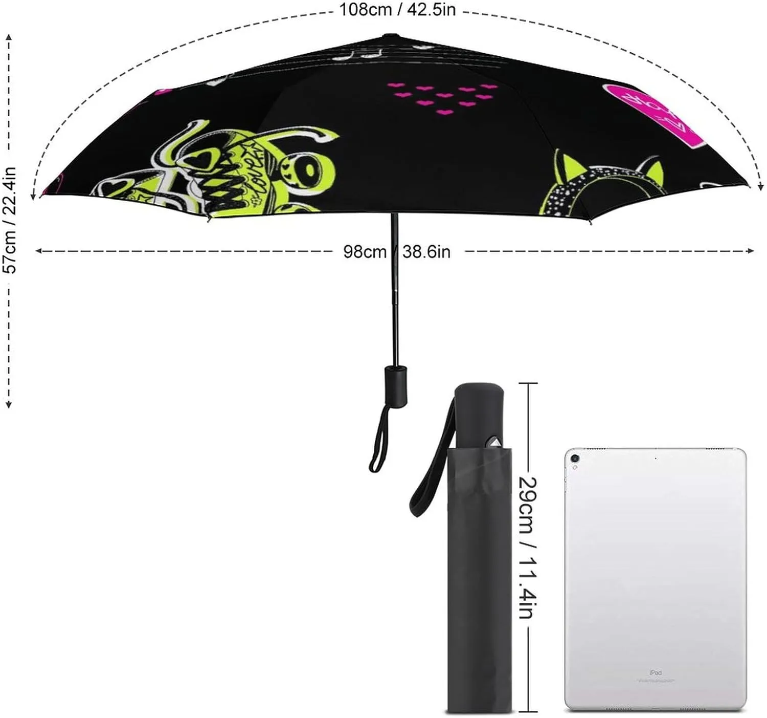Umbrella Compact Folding Domestic Birds Geese Travel Umbrella Auto Open And Close for Windproof, Rainproof