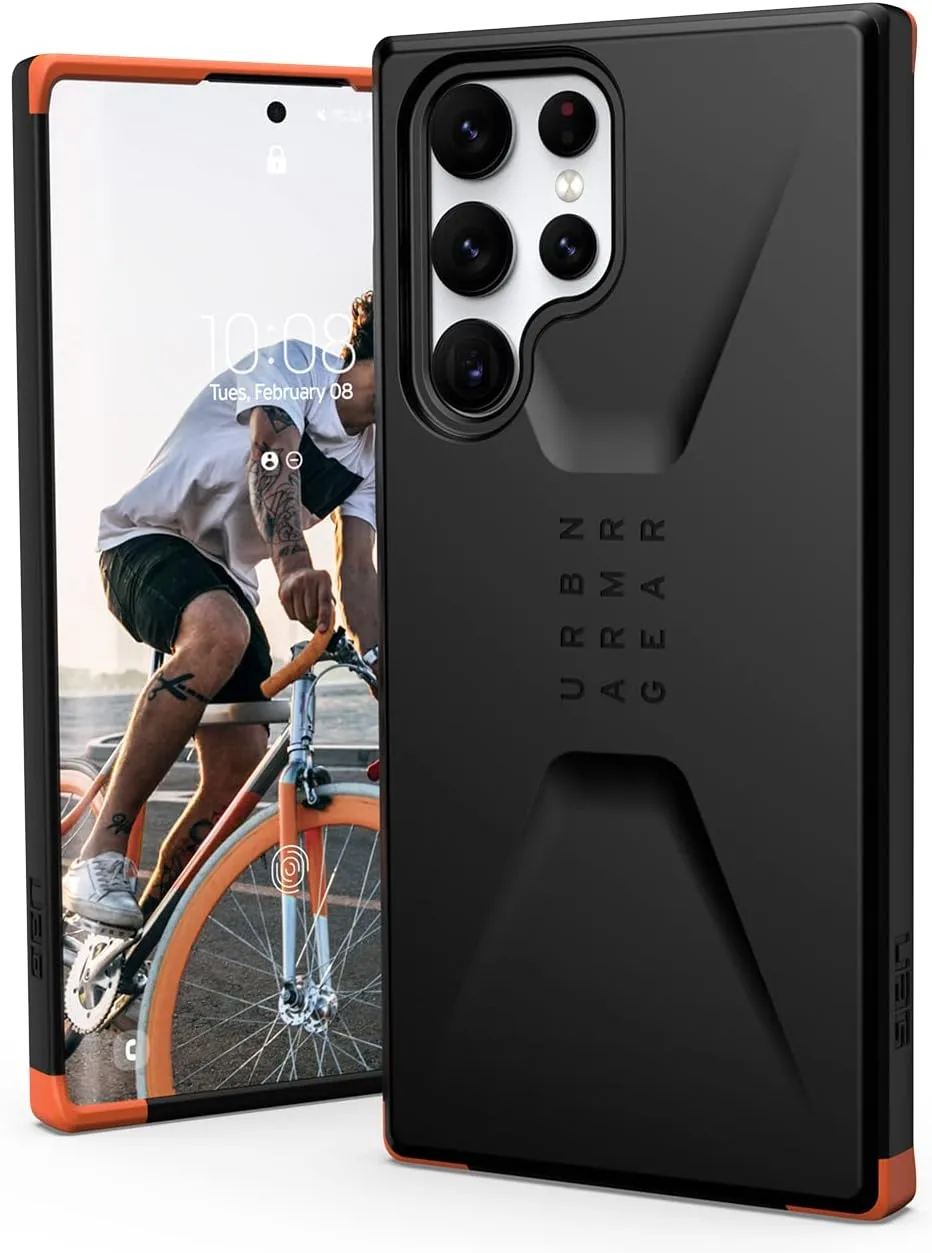 URBAN ARMOR GEAR Galaxy S22 Ultra Shockproof Case, Civilian Black, UAG-GLXS22ULT-C-BK