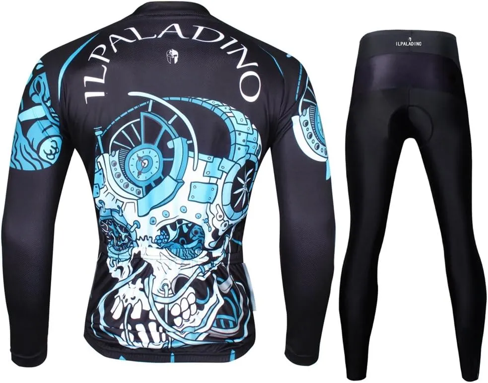 Uriah Men's Bicycle Jersey Long Sleeve 3D Gel Padded Pants Thermal Fleece Sets Tights