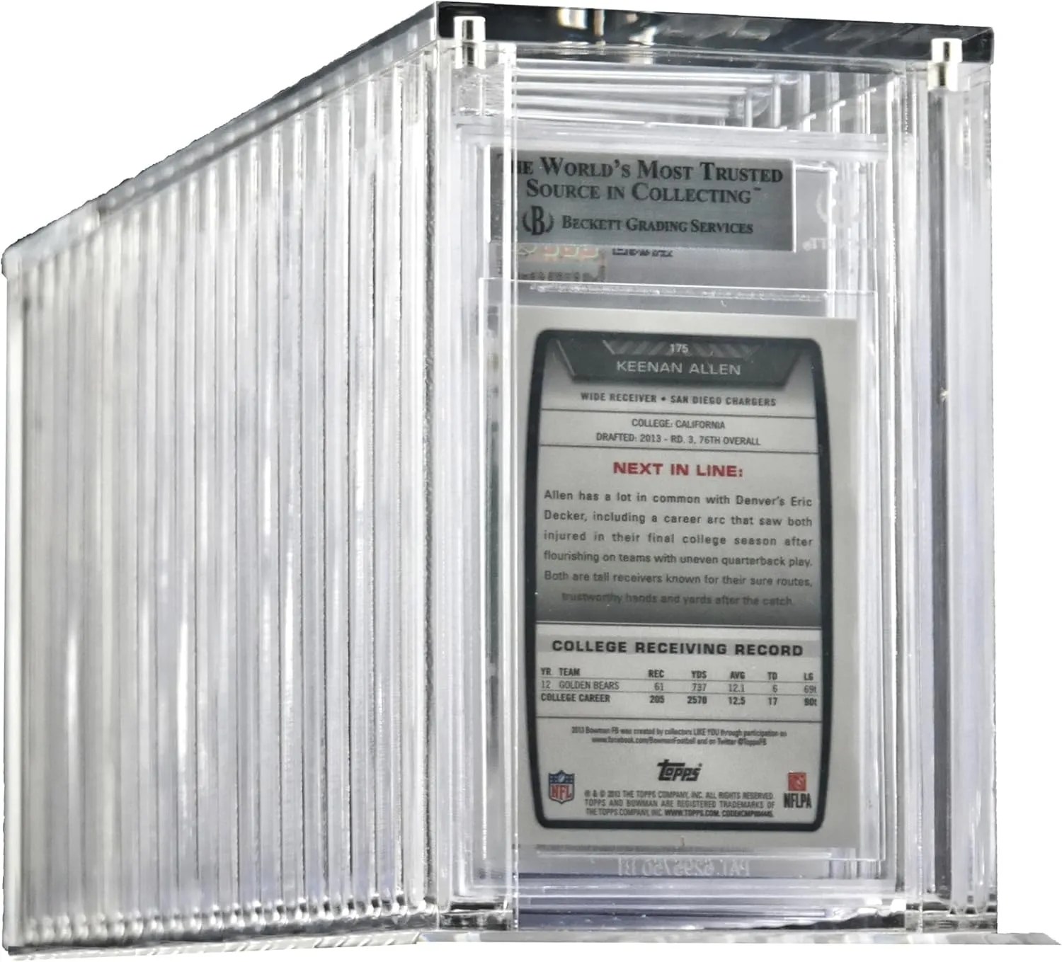 Ursae Minoris Top-Load Deluxe Acrylic Sports/Collectible Graded PSA, FGS, SGC, Beckett Twenty Card Rail Display Case