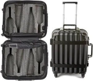 VinGardeValise® Petite Wine Suitcase – 8-Bottle Travel Luggage, TSA-Approved, Durable Hard Shell, Shockproof Foam, Secure Bottle Protection for Enthusiasts & Collectors - Black