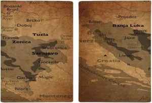 Vintage Maps of Argentina Passport Protector,Passport Case for Men And Women Pu Leather Wallet Bifold