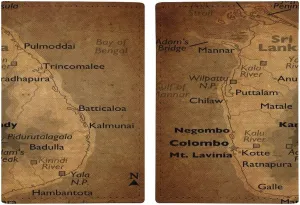Vintage Maps of Barbados Passport Protector,Passport Case for Men And Women Pu Leather Wallet Bifold