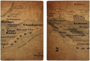 Vintage Maps of Barbados Passport Protector,Passport Case for Men And Women Pu Leather Wallet Bifold